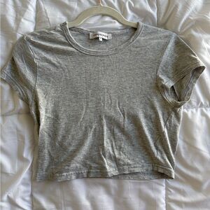 weworewhat gray baby cropped tee